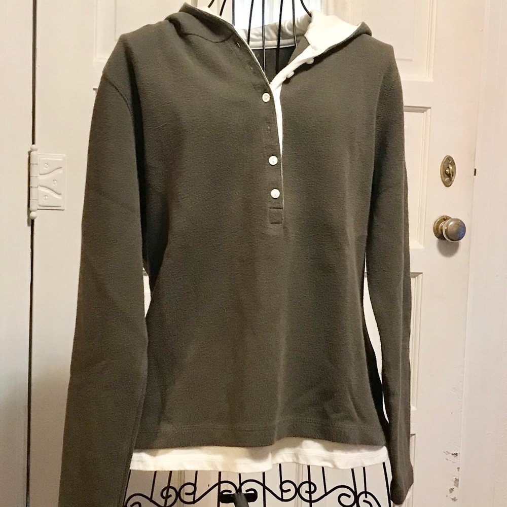 - Sonoma Dark Green Hooded Knit Shirt